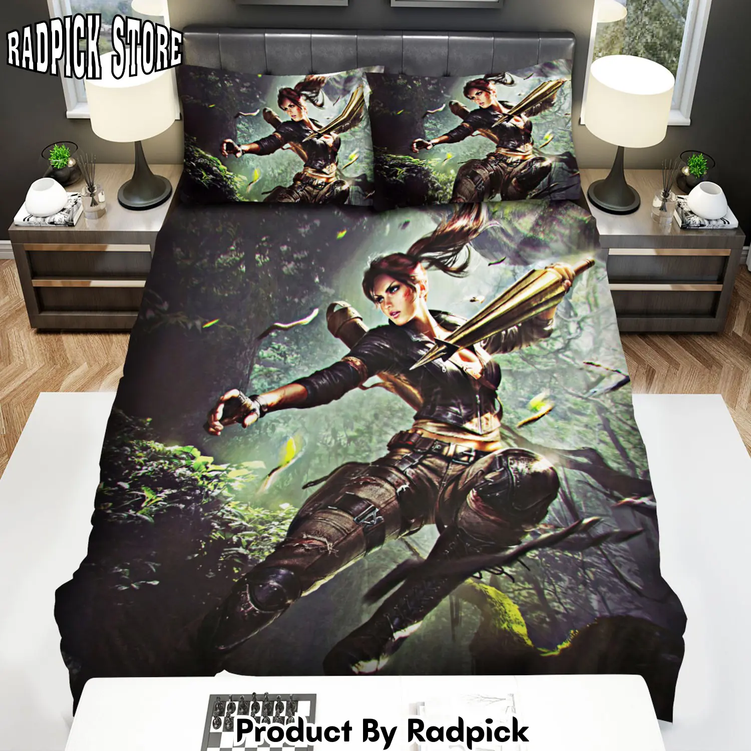 Radpick tomb raider lara croft and the umbrella weapon bed sheets spread comforter duvet cover bedding sets rp327690
